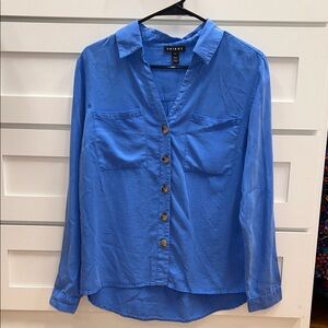 Tribal Blue Button-Up Shirt Size S (NWT)
